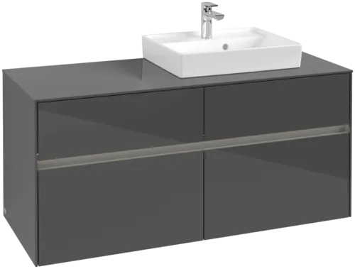 VILLEROY BOCH Collaro toaletní skříňka, s osvětlením, 4 výsuvy, 1200 x 548 x 500 mm, lesklá šedá / lesklá šedá #C072B0FP