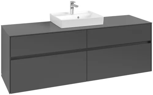 VILLEROY BOCH Toaletní skříňka Collaro, 4 výsuvy, 1600 x 548 x 500 mm, grafitová / grafitová #C07700VR