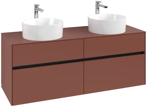 VILLEROY BOCH Toaletní skříňka Collaro, 4 výsuvy, 1400 x 548 x 500 mm, Vínově červená / Vínově červená #C04800AH