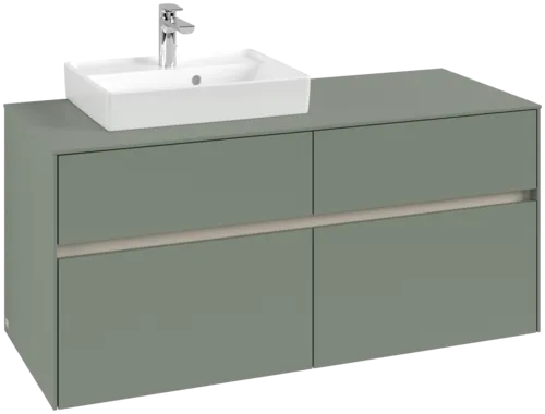 VILLEROY BOCH Toaletní skříňka Collaro, s osvětlením, 4 výsuvy, 1200 x 548 x 500 mm, Soft Green / Soft Green #C071B0AF