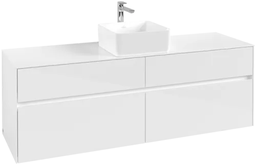 VILLEROY BOCH Toaletní skříňka Collaro, 4 výsuvy, 1600 x 548 x 500 mm, lesklá bílá / lesklá bílá #C04900DH
