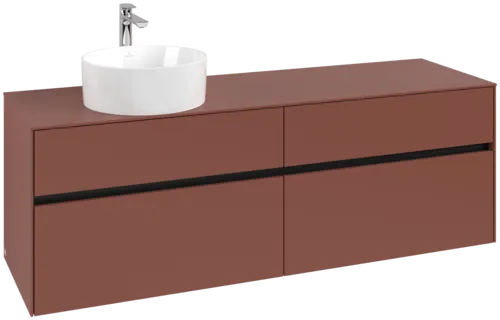 VILLEROY BOCH Toaletní skříňka Collaro, 4 výsuvy, 1600 x 548 x 500 mm, Vínově červená / Vínově červená #C05000AH