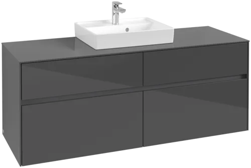 VILLEROY BOCH Toaletní skříňka Collaro, 4 výsuvy, 1400 x 548 x 500 mm, lesklá šedá / lesklá šedá #C07300FP