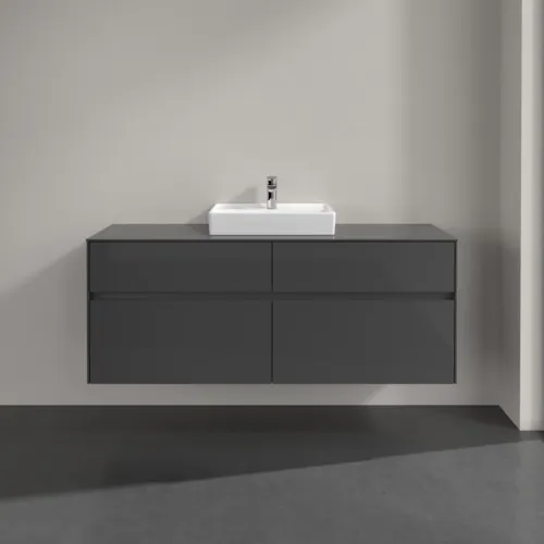 VILLEROY BOCH Toaletní skříňka Collaro, 4 výsuvy, 1400 x 548 x 500 mm, lesklá šedá / lesklá šedá #C07300FP, obrázek 3