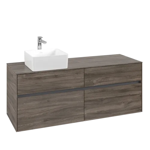 VILLEROY BOCH Toaletní skříňka Collaro, 4 výsuvy, 1400 x 548 x 500 mm, dub kamenný #C04600RK