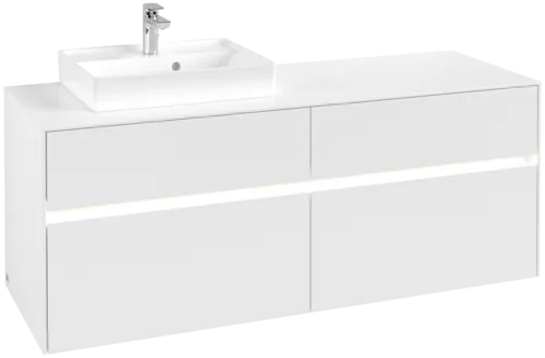 VILLEROY BOCH Toaletní skříňka Collaro, s osvětlením, 4 výsuvy, 1400 x 548 x 500 mm, bílá matná / bílá matná #C074B0MS