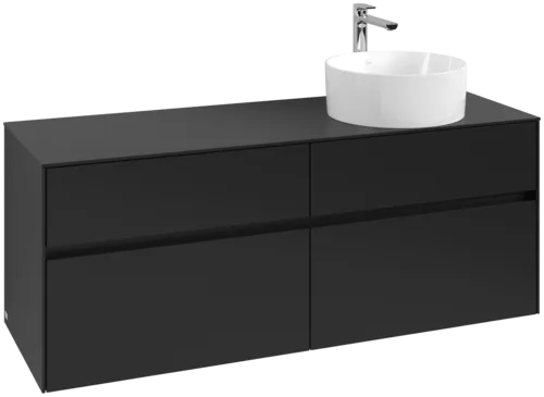 VILLEROY BOCH Toaletní skříňka Collaro, 4 výsuvy, 1400 x 548 x 500 mm, Volcano Black / Volcano Black #C04700VL
