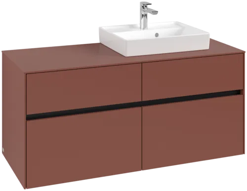 VILLEROY BOCH Toaletní skříňka Collaro, 4 výsuvy, 1200 x 548 x 500 mm, Vínově červená / Vínově červená #C07200AH