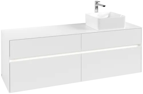 VILLEROY BOCH Toaletní skříňka Collaro, s osvětlením, 4 výsuvy, 1600 x 548 x 500 mm, bílá matná / bílá matná #C051B0MS