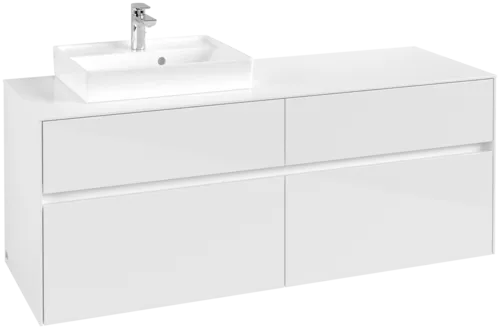 VILLEROY BOCH Toaletní skříňka Collaro, 4 výsuvy, 1400 x 548 x 500 mm, lesklá bílá / lesklá bílá #C07400DH