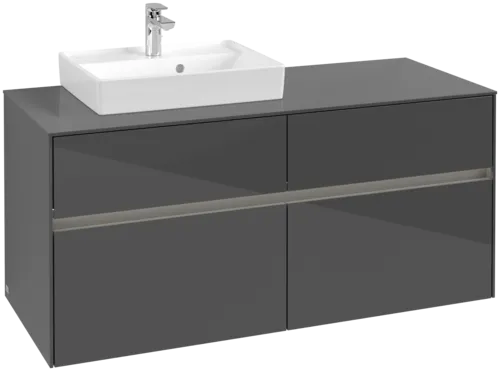 VILLEROY BOCH Collaro toaletní skříňka, s osvětlením, 4 výsuvy, 1200 x 548 x 500 mm, lesklá šedá / lesklá šedá #C071B0FP