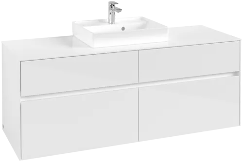 VILLEROY BOCH Toaletní skříňka Collaro, 4 výsuvy, 1400 x 548 x 500 mm, lesklá bílá / lesklá bílá #C07300DH