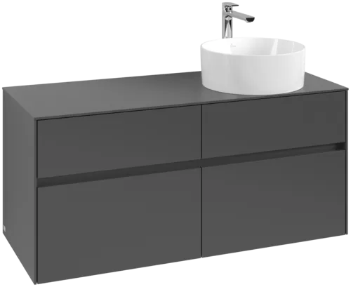 VILLEROY BOCH Collaro toaletní skříňka, s osvětlením, 4 výsuvy, 1200 x 548 x 500 mm, Grafit / Grafit #C043B0VR