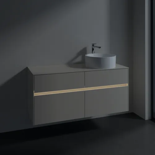 VILLEROY BOCH Toaletní skříňka Collaro, s osvětlením, 4 výsuvy, 1200 x 548 x 500 mm, Cashmere Grey / Cashmere Grey #C043B0VN, obrázek 5
