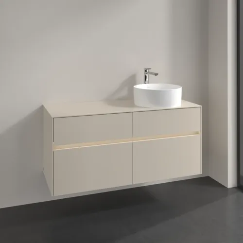 VILLEROY BOCH Toaletní skříňka Collaro, s osvětlením, 4 výsuvy, 1200 x 548 x 500 mm, Cashmere Grey / Cashmere Grey #C043B0VN, obrázek 2