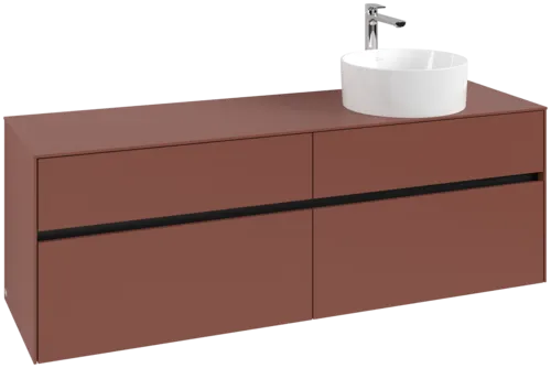 VILLEROY BOCH Toaletní skříňka Collaro, 4 výsuvy, 1600 x 548 x 500 mm, Vínově červená / Vínově červená #C05100AH