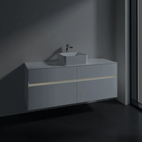 VILLEROY BOCH Toaletní skříňka Collaro, s osvětlením, 4 výsuvy, 1400 x 548 x 500 mm, lesklá bílá / lesklá bílá #C045B0DH, obrázek 5