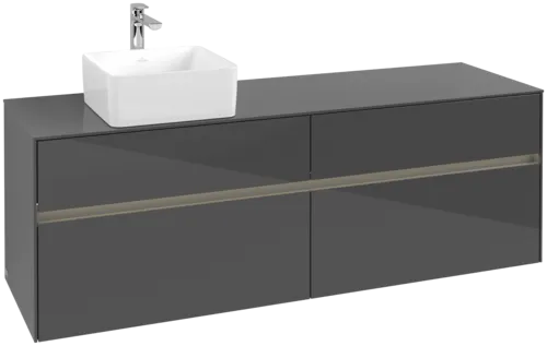 VILLEROY BOCH Toaletní skříňka Collaro, s osvětlením, 4 výsuvy, 1600 x 548 x 500 mm, lesklá šedá / lesklá šedá #C050B0FP