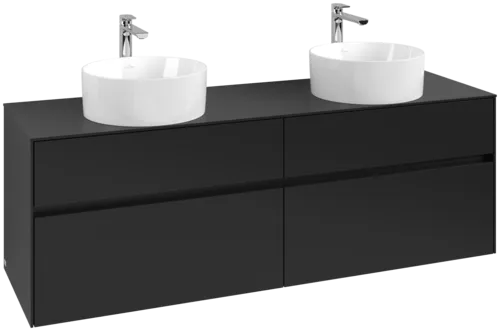 VILLEROY BOCH Toaletní skříňka Collaro, 4 výsuvy, 1600 x 548 x 500 mm, Volcano Black / Volcano Black #C05200VL