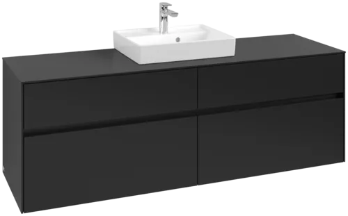 VILLEROY BOCH Toaletní skříňka Collaro, s osvětlením, 4 výsuvy, 1600 x 548 x 500 mm, Volcano Black / Volcano Black #C077B0VL