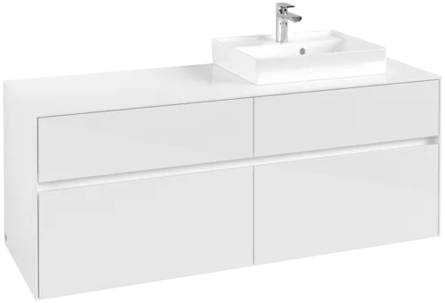 VILLEROY BOCH Toaletní skříňka Collaro, 4 výsuvy, 1400 x 548 x 500 mm, lesklá bílá / lesklá bílá #C07500DH