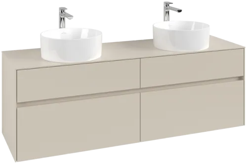 VILLEROY BOCH Toaletní skříňka Collaro, 4 výsuvy, 1600 x 548 x 500 mm, Cashmere Grey / Cashmere Grey #C05200VN