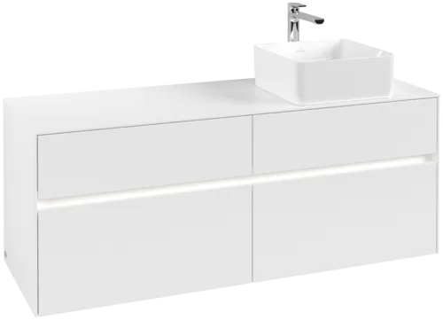 VILLEROY BOCH Toaletní skříňka Collaro, s osvětlením, 4 výsuvy, 1400 x 548 x 500 mm, bílá matná / bílá matná #C047B0MS
