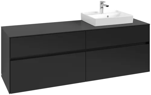 VILLEROY BOCH Toaletní skříňka Collaro, 4 výsuvy, 1600 x 548 x 500 mm, Volcano Black / Volcano Black #C07900VL