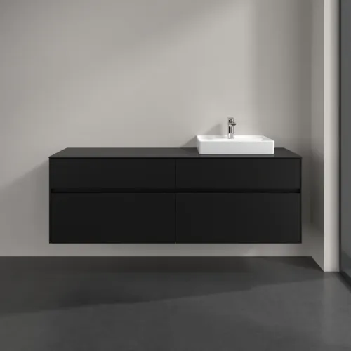 VILLEROY BOCH Toaletní skříňka Collaro, 4 výsuvy, 1600 x 548 x 500 mm, Volcano Black / Volcano Black #C07900VL, obrázek 3
