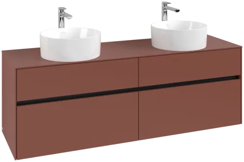 VILLEROY BOCH Toaletní skříňka Collaro, s osvětlením, 4 výsuvy, 1600 x 548 x 500 mm, Vínově červená / Vínově červená #C052B0AH