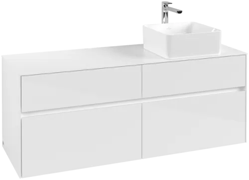 VILLEROY BOCH Toaletní skříňka Collaro, 4 výsuvy, 1400 x 548 x 500 mm, lesklá bílá / lesklá bílá #C04700DH