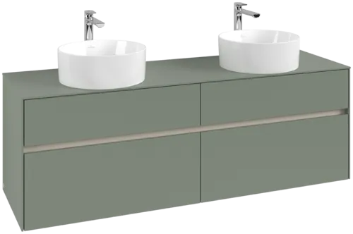 VILLEROY BOCH Toaletní skříňka Collaro, s osvětlením, 4 výsuvy, 1600 x 548 x 500 mm, Soft Green / Soft Green #C052B0AF