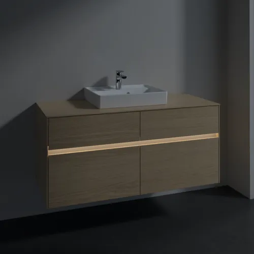 VILLEROY BOCH Toaletní skříňka Collaro, s osvětlením, 4 výsuvy, 1200 x 548 x 500 mm, severský dub / severský dub #C070B0VJ, obrázek 5