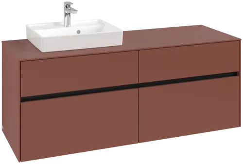 VILLEROY BOCH Toaletní skříňka Collaro, 4 výsuvy, 1400 x 548 x 500 mm, Vínově červená / Vínově červená #C07400AH