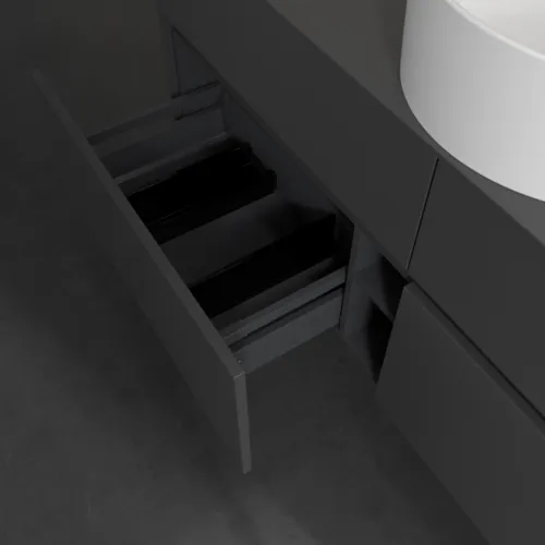 VILLEROY BOCH Toaletní skříňka Collaro, 4 výsuvy, 1400 x 548 x 500 mm, grafitová / grafitová #C04500VR, obrázek 6