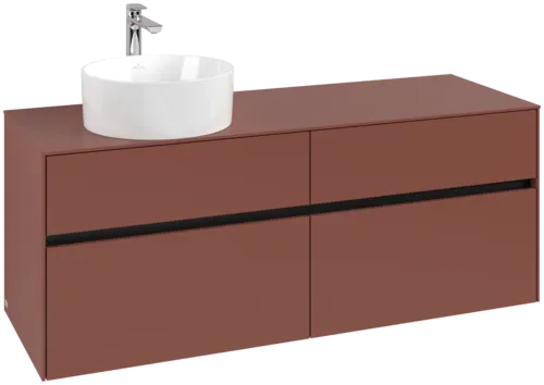 VILLEROY BOCH Toaletní skříňka Collaro, 4 výsuvy, 1400 x 548 x 500 mm, Vínově červená / Vínově červená #C04600AH