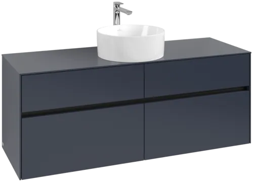 VILLEROY BOCH Toaletní skříňka Collaro, 4 zásuvky, 1400 x 548 x 500 mm, Marine Blue / Marine Blue #C04500VQ