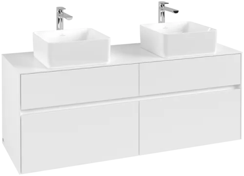 VILLEROY BOCH Toaletní skříňka Collaro, s osvětlením, 4 výsuvy, 1400 x 548 x 500 mm, bílá matná / bílá matná #C048B0MS