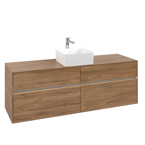 VILLEROY BOCH Toaletní skříňka Collaro, s osvětlením, 4 výsuvy, 1600 x 548 x 500 mm, dub Kansas #C049B0RH