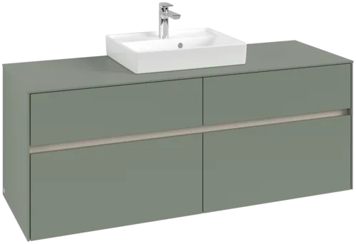 VILLEROY BOCH Toaletní skříňka Collaro, s osvětlením, 4 výsuvy, 1400 x 548 x 500 mm, Soft Green / Soft Green #C073B0AF