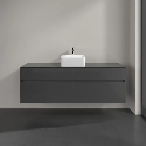 VILLEROY BOCH Toaletní skříňka Collaro, 4 výsuvy, 1600 x 548 x 500 mm, lesklá šedá / lesklá šedá #C04900FP, obrázek 3