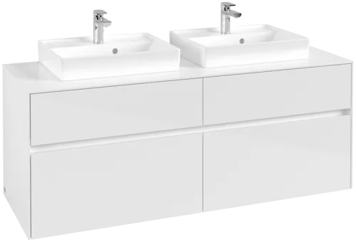 VILLEROY BOCH Toaletní skříňka Collaro, 4 výsuvy, 1400 x 548 x 500 mm, lesklá bílá / lesklá bílá #C07600DH