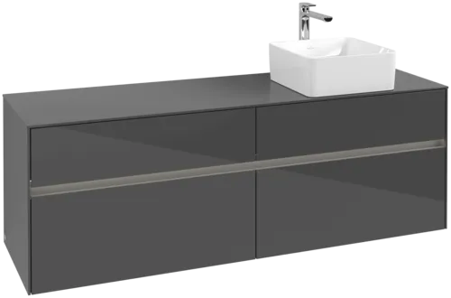 VILLEROY BOCH Toaletní skříňka Collaro, s osvětlením, 4 výsuvy, 1600 x 548 x 500 mm, lesklá šedá / lesklá šedá #C051B0FP