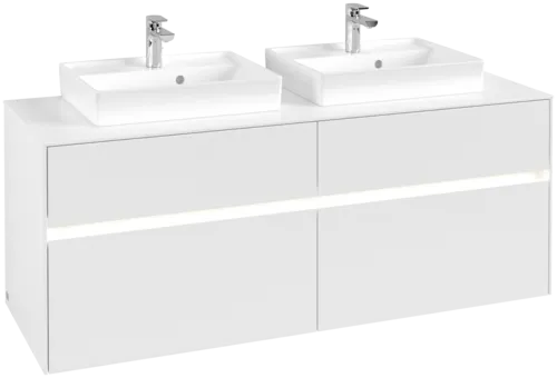 VILLEROY BOCH Toaletní skříňka Collaro, s osvětlením, 4 výsuvy, 1400 x 548 x 500 mm, bílá matná / bílá matná #C076B0MS