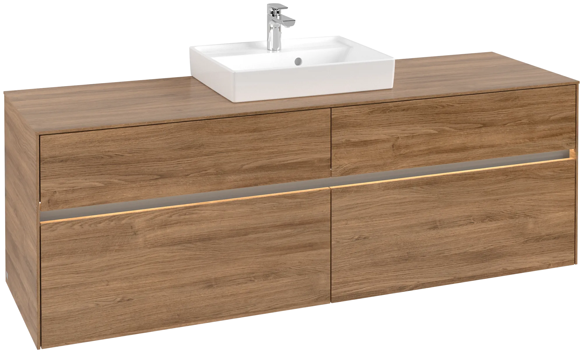 VILLEROY BOCH Toaletní skříňka Collaro, s osvětlením, 4 výsuvy, 1600 x 548 x 500 mm, dub Kansas #C077B0RH