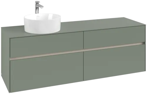 VILLEROY BOCH Toaletní skříňka Collaro, s osvětlením, 4 výsuvy, 1600 x 548 x 500 mm, Soft Green / Soft Green #C050B0AF