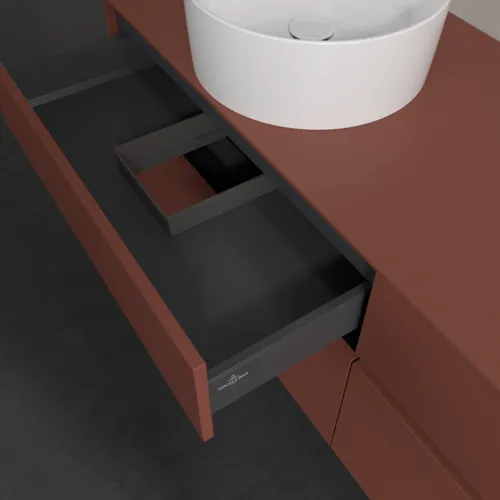 VILLEROY BOCH Toaletní skříňka Collaro, s osvětlením, 4 výsuvy, 1600 x 548 x 500 mm, Vínově červená / Vínově červená #C050B0AH, obrázek 8