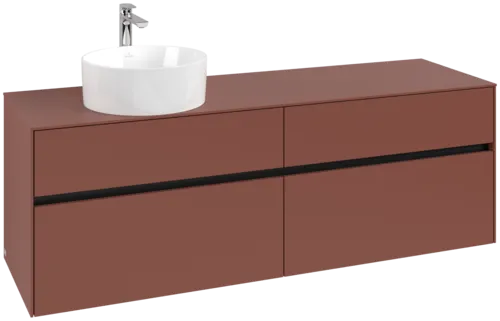 VILLEROY BOCH Toaletní skříňka Collaro, s osvětlením, 4 výsuvy, 1600 x 548 x 500 mm, Vínově červená / Vínově červená #C050B0AH