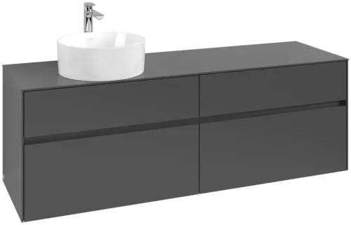 VILLEROY BOCH Toaletní skříňka Collaro, 4 výsuvy, 1600 x 548 x 500 mm, grafitová / grafitová #C05000VR