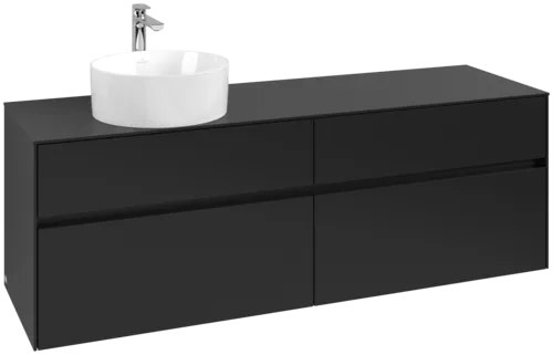 VILLEROY BOCH Toaletní skříňka Collaro, 4 výsuvy, 1600 x 548 x 500 mm, Volcano Black / Volcano Black #C05000VL
